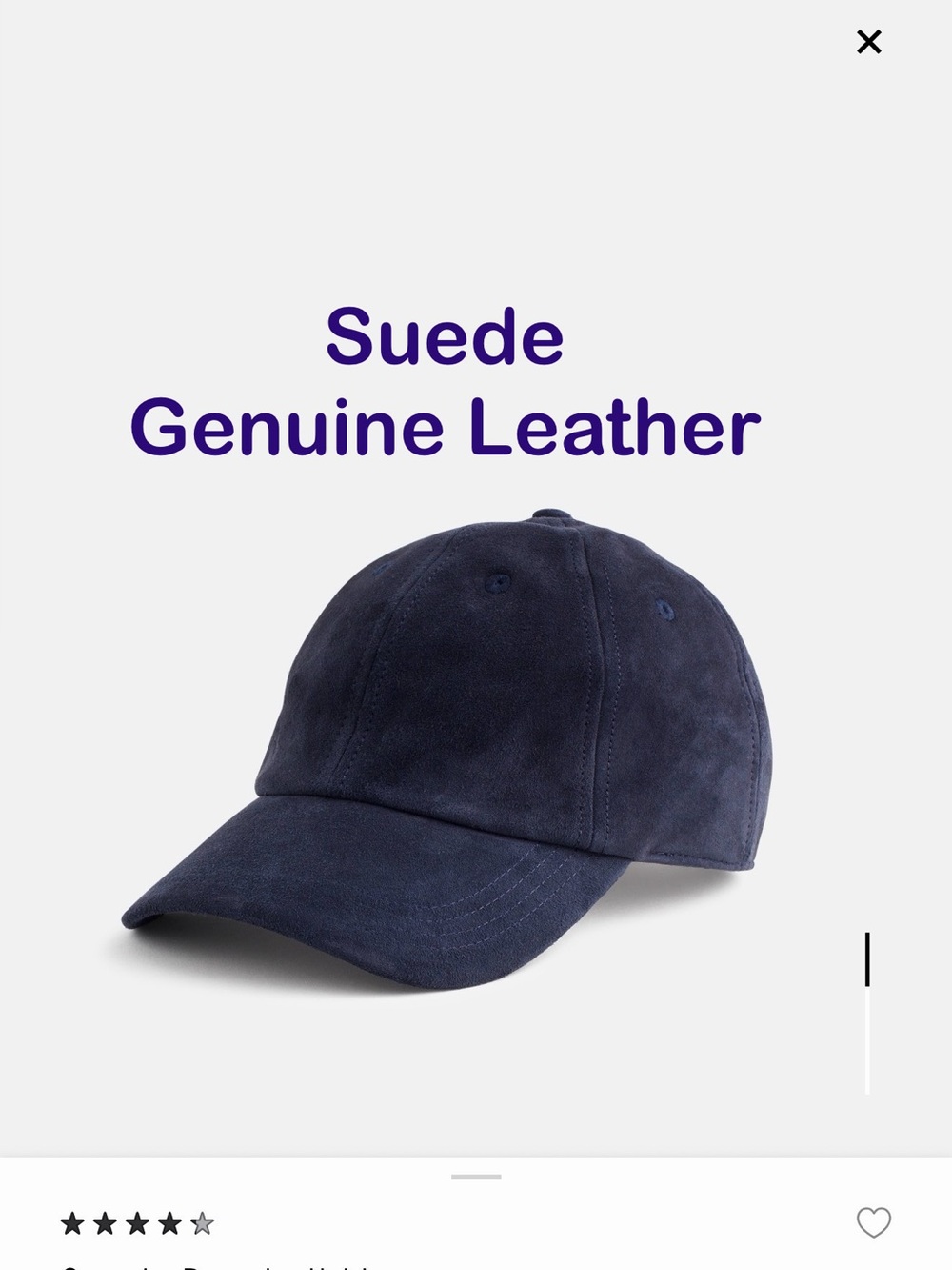 NWT Madewell Suede Baseball Cap with Leather Strap